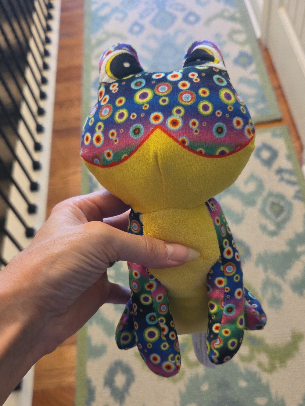 Colorful Patterned Plush Frog Stuffed Animal - Multicolor - Picture 1 of 2